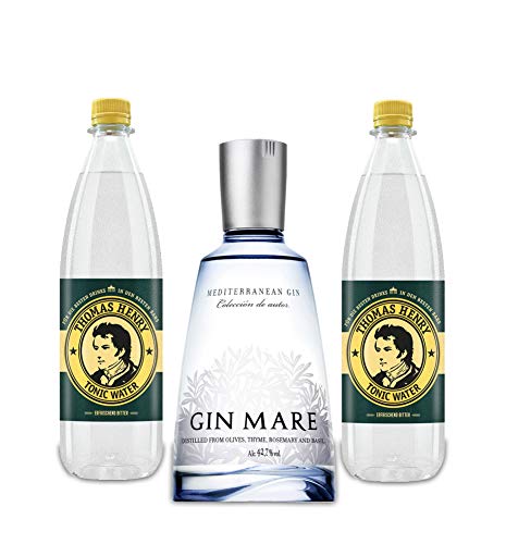 Gin Mare Gin Tonic Set - Gin Mare Gin 0,7l 700ml (42,7% Vol) + 2 Thomas Henry Tonic Water 1000ml - Inkl. Pfand MEHRWEG von Thomas Henry-Thomas Henry