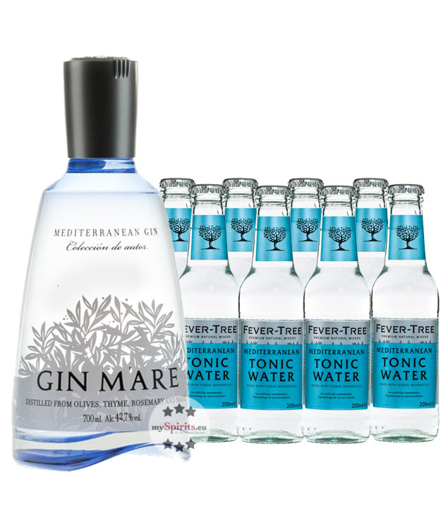 Gin Mare & 8 x Fever-Tree Mediterranean Tonic Water (42,7 % Vol., 2,3 Liter) von Gin Mare