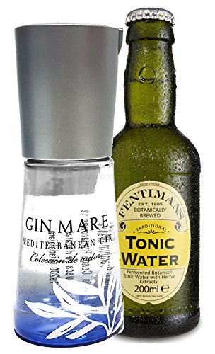 Gin Tonic Probierset - Gin Mare Mediterranean Gin 10cl (42,7% Vol) + Fentimans Tonic Water 200ml inkl. Pfand MEHRWEG von Gin Mare-Gin Mare