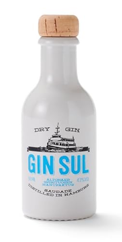 Gin Sul - 1 x 5 cl Hamburger handcrafted Premium Dry Gin 43% Vol. Aromen von Wacholder & Zitronen aus Portugal - Die miniatur Tasting Flasche von Gin Sul