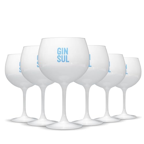Gin Sul – Gingläser 6er-Set - Weisse Gin-Tonic-Ballon-Gläser mit Aufdruck - Hochwertige, spülmaschinenfeste, bauchige Copo-Gläser für Drinks, Aperitifs, Cocktails - 19,5 x 10,9 cm - 620 ml Gin Sul – Gingläser 6er-Set - Weisse Gin-Tonic-Ballon-Gläser mit Aufdruck - Hochwertige, spülmaschinenfeste, bauchige Copo-Gläser für Drinks, Aperitifs, Cocktails - 19,5 x 10,9 cm - 620 ml von Gin Sul