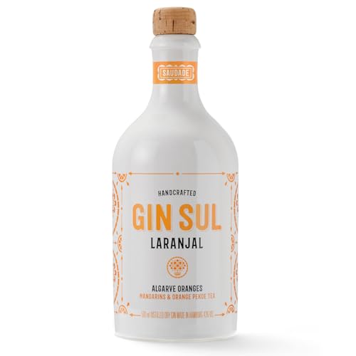 Gin Sul Laranjal - 1 x 0,5l Hamburger handcrafted Small Batch Premium Dry Gin 43% Vol. exotische Aromen von Algarve-Orangen, Wacholder, Mandarinen und feinen Noten von Orange Pekoe Tea von Gin Sul