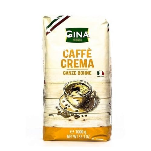 Gina CAFFÈ CREMA ganze Bohnen 2 x 1000g (2000g) - Kaffee mit samtiger Crema von Gina