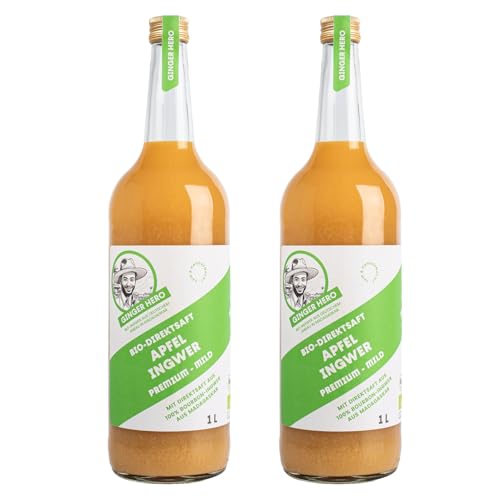 Ginger Hero BIO-Apfel-Ingwer Direktsaft aus 100% BIO-Bourbon-Ingwer aus Madagaskar & Äpfeln von Streuobstwiesen aus dem Badischen, ohne Zucker und künstliche Zusatzstoffe, 12x000 ml Ginger Hero BIO-Apfel-Ingwer Direktsaft aus 100% BIO-Bourbon-Ingwer aus Madagaskar & Äpfeln von Streuobstwiesen aus dem Badischen, ohne Zucker und künstliche Zusatzstoffe, 12x000 ml von Ginger Hero