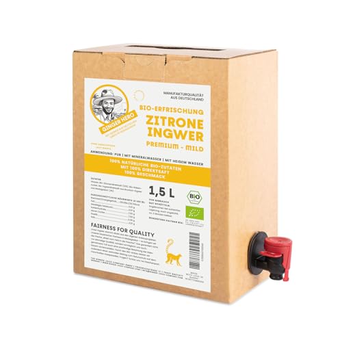 Ginger Hero BIO-Drink Zitrone-Ingwer aus 100% BIO-Bourbon-Ingwer aus Madagaskar(DEÖKO-007), ohne Zucker und künstliche Zusatzstoffe, 1,5 Liter Bag-in Box Ginger Hero BIO-Drink Zitrone-Ingwer aus 100% BIO-Bourbon-Ingwer aus Madagaskar(DEÖKO-007), ohne Zucker und künstliche Zusatzstoffe, 1,5 Liter Bag-in Box von Ginger Hero