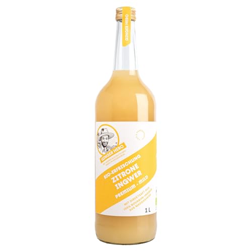 Ginger Hero BIO-Drink Zitrone-Ingwer aus 100% BIO-Bourbon-Ingwer aus Madagaskar(DEÖKO-007), ohne Zucker und künstliche Zusatzstoffe, 1000 ml Ginger Hero BIO-Drink Zitrone-Ingwer aus 100% BIO-Bourbon-Ingwer aus Madagaskar(DEÖKO-007), ohne Zucker und künstliche Zusatzstoffe, 1000 ml von Ginger Hero