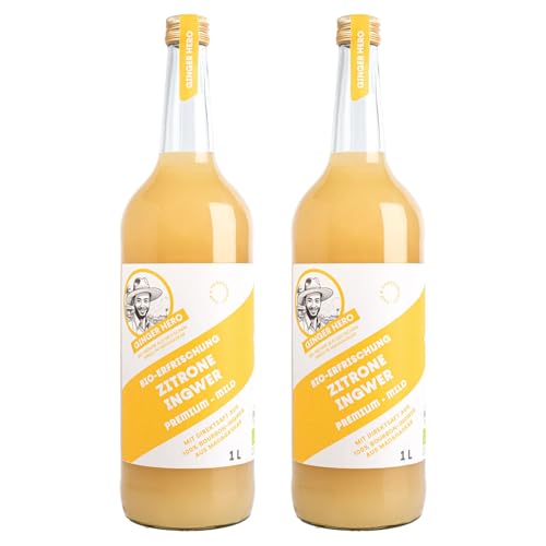 Ginger Hero BIO-Drink Zitrone-Ingwer aus 100% BIO-Bourbon-Ingwer aus Madagaskar(DEÖKO-007), ohne Zucker und künstliche Zusatzstoffe, 2x1000 ml Ginger Hero BIO-Drink Zitrone-Ingwer aus 100% BIO-Bourbon-Ingwer aus Madagaskar(DEÖKO-007), ohne Zucker und künstliche Zusatzstoffe, 2x1000 ml von Ginger Hero