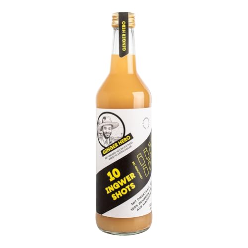Ginger Hero BIO-Ingwer-Shot aus 100% reinem Direktsaft aus 100% BIO-Bourbon-Ingwer aus Madagaskar, ohne Zucker und künstliche Zusatzstoffe, 500 ml Ginger Hero BIO-Ingwer-Shot aus 100% reinem Direktsaft aus 100% BIO-Bourbon-Ingwer aus Madagaskar, ohne Zucker und künstliche Zusatzstoffe, 500 ml von Ginger Hero