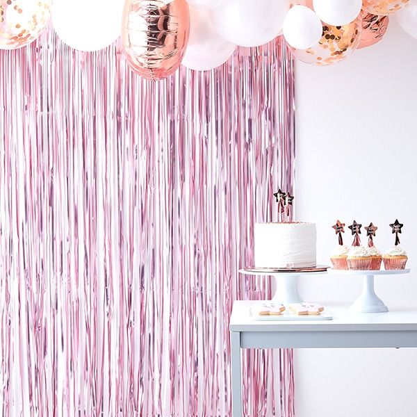 Pinker Metallic-Vorhang, Babyparty & mehr, Foto-Hintergrund, 1mx2,5m von Ginger Ray