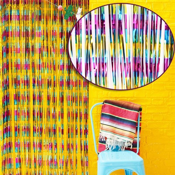 "Viva Mexico" Party Vorhang, Fiesta, bunt metallic, 90cm x 2,4m von Ginger Ray