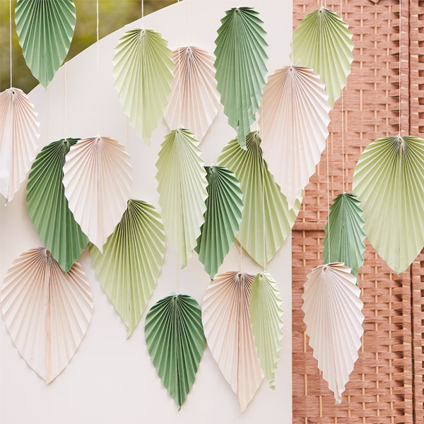 Wanddekoration "Palmblätter", 25 Stück in verschiedenen Größen und Farben von Ginger Ray