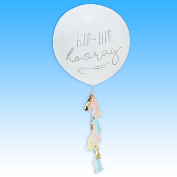 XXL Ballon "Hip Hip Hooray" 1 Stk, 90cm von Ginger Ray