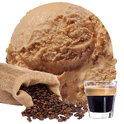 1 Kg Espresso Geschmack Eispulver VEGAN - OHNE ZUCKER - LAKTOSEFREI - GLUTENFREI - FETTARM, auch für Diabetiker Milcheis Softeispulver Speiseeispulver Gino Gelati von Gino Gelati