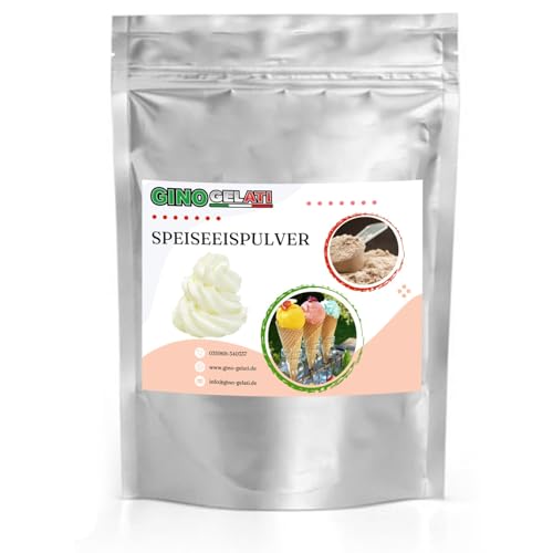 Gino Gelati Eis Speiseeis Pulver, vielfältige Geschmacksrichtungen, schnelle und einfache Zubereitung, Herstellung mit und ohne Maschine, natürliche Farbstoffe (10 Kg, Sahne) von Gino Gelati