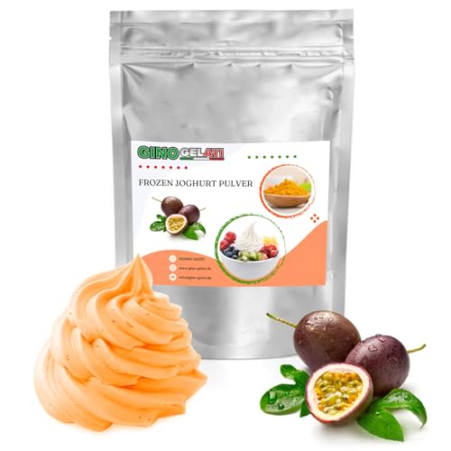 Gino Gelati Frozen Joghurt Pulver mit verschiedenen fruchtigen Geschmäckern, schnell Zubereitet, einfache Herstellung ohne Eismaschine möglich, Made in Germany (10 Kg, Maracuja) von Gino Gelati