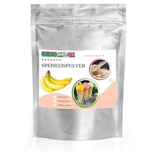 Gino Gelati Joghurt Speiseeis Pulver, verschiedene Sorten, für Eismaschinen, Eis selber herstellen, Made in Germany, schnelle und einfache Zubereitung (1 kg, Joghurt Banane) von Gino Gelati