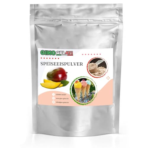 Gino Gelati Joghurt Speiseeis Pulver, verschiedene Sorten, für Eismaschinen, Eis selber herstellen, Made in Germany, schnelle und einfache Zubereitung (10 Kg, Joghurt Mango) von Gino Gelati