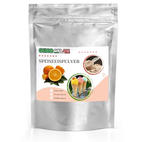 Gino Gelati Joghurt Orange Speiseeis Pulver10 Kg, verschiedene Sorten, für Eismaschinen, Eis selber herstellen, Made in Germany, schnelle und einfache Zubereitung von Gino Gelati