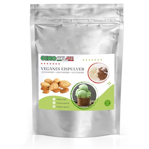 Gino Gelati Joghurt Mandel Veganes Eis Pulver 10 Kg Zucker-, laktosefrei, schnelle und einfache Zubereitung, mit natürlichem Aroma, Eispulver für Veganer geeignet, GMO-Frei von Gino Gelati