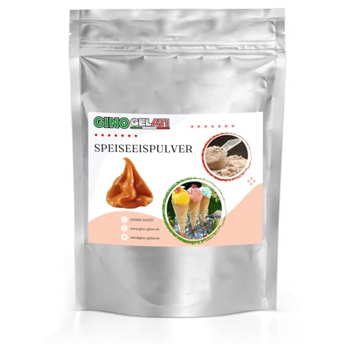 Gino Gelati Karamell Eis Speiseeis Pulver, verschiedene Sorten, Softeispulver, Natürliche Farbstoffe, Softeis selbst machen, einfache Zubereitung, Made in Germany (10 Kg, Karamell) von Gino Gelati