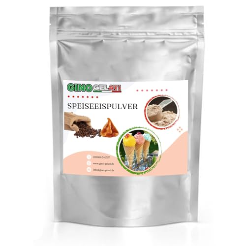 Gino Gelati Karamell Eis Speiseeis Pulver, verschiedene Sorten, Softeispulver, Natürliche Farbstoffe, Softeis selbst machen, einfache Zubereitung, Made in Germany (333 g, Karamell Kaffee) von Gino Gelati