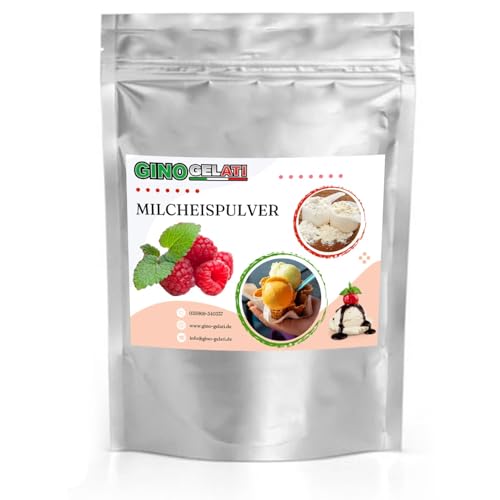 Gino Gelati Milcheis Pulver mit fruchtigem Geschmack, verschiedene Sorten, exotisches Eispulver, für Zuhause, ohne Eismaschine möglich, Made in Germany (333 g, Himbeere) von Gino Gelati