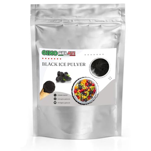 Gino Gelati Schwarzes Eis Pulver mit fruchtigem Geschmack, verschiedene Varianten verfügbar, Made in Germany, schnelle und einfache Zubereitung (10 Kg, Brombeere Low Carb) von Gino Gelati