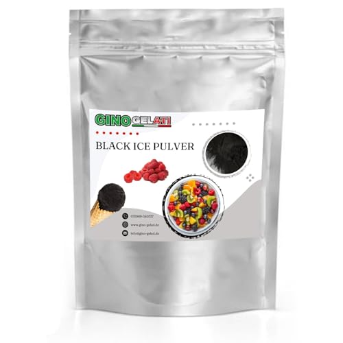 Gino Gelati Schwarzes Eis Pulver mit fruchtigem Geschmack, verschiedene Varianten verfügbar, Made in Germany, schnelle und einfache Zubereitung (10 Kg, Himbeere Low Carb) von Gino Gelati