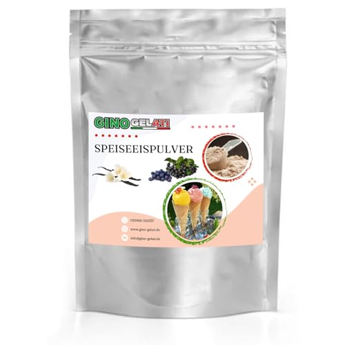 Gino Gelati Vanille Aronia Heidelbeere Eis Speiseeis Pulver 1 Kg, Vanilleeis selber machen, verschiedene Sorten, schnelle und einfache Zubereitung, für Haushaltseismaschinen von Gino Gelati