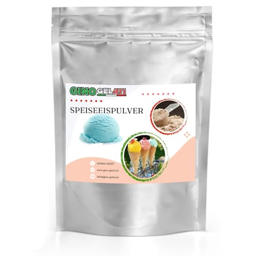 Gino Gelati Vanille Tutti Frutti Eis Speiseeis Pulver 1 Kg, Vanilleeis selber machen, verschiedene Sorten, schnelle und einfache Zubereitung, für Haushaltseismaschinen von Gino Gelati