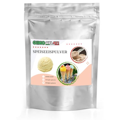 Gino Gelati Vanille Fränzosisch Eis Speiseeis Pulver 10 Kg, Vanilleeis selber machen, verschiedene Sorten, schnelle und einfache Zubereitung, für Haushaltseismaschinen von Gino Gelati