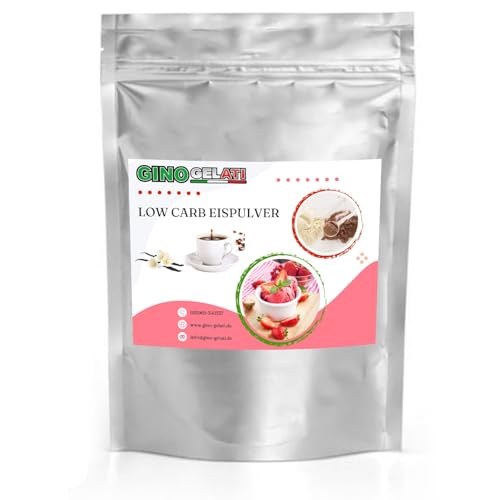 Gino Gelati Vanille Low Carb Eis Pulver Vegan Zucker-, laktosefrei mit verschiedenen Geschmäckern, Made in Germany, Herstellung ohne Eismaschine möglich (10 Kg, Vanille Kaffee) von Gino Gelati