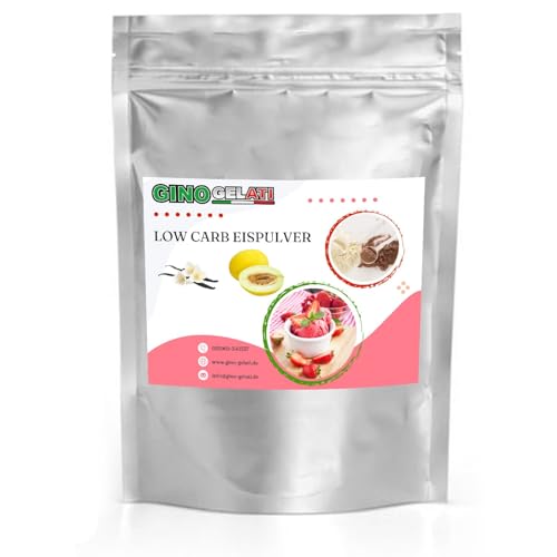 Gino Gelati Vanille Low Carb Eis Pulver Vegan Zucker-, laktosefrei mit verschiedenen Geschmäckern, Made in Germany, Herstellung ohne Eismaschine möglich (100 Kg, Vanille Honigmelone) von Gino Gelati