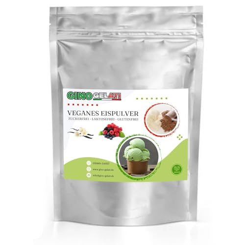 Gino Gelati Vanille Veganes Eis Pulver Zucker-, laktosefrei, schnelle und einfache Zubereitung, Made in Germany, Eiscreme selbstgemacht, ohne Zucker (1 Kg, Vanille Waldfrucht) von Gino Gelati