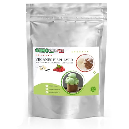 Gino Gelati Vanille Veganes Eis Pulver Zucker-, laktosefrei, schnelle und einfache Zubereitung, Made in Germany, Eiscreme selbstgemacht, ohne Zucker (10 Kg, Vanille Himbeere) von Gino Gelati