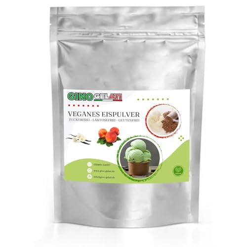 Gino Gelati Vanille Veganes Eis Pulver Zucker-, laktosefrei, schnelle und einfache Zubereitung, Made in Germany, Eiscreme selbstgemacht, ohne Zucker (10 Kg, Vanille Nektarine) von Gino Gelati