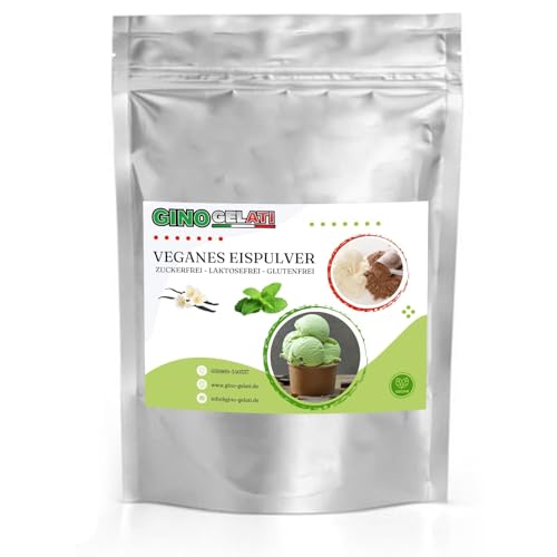 Gino Gelati Vanille Veganes Eis Pulver Zucker-, laktosefrei, schnelle und einfache Zubereitung, Made in Germany, Eiscreme selbstgemacht, ohne Zucker (10 Kg, Vanille Pfefferminze) von Gino Gelati