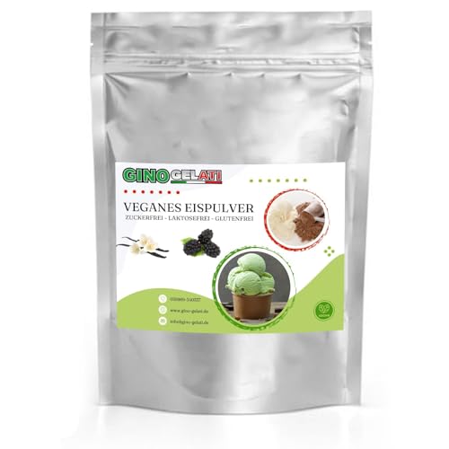 Gino Gelati Vanille Veganes Eis Pulver Zucker-, laktosefrei, schnelle und einfache Zubereitung, Made in Germany, Eiscreme selbstgemacht, ohne Zucker (333 g, Vanille Brombeere) von Gino Gelati