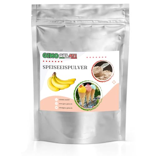 Gino Gelati fruchtiges Eis Speiseeis Pulver, verschiedene Geschmackssorten, schnelle und einfache Zubereitung, für Gastronomie und private Küche, Made in Germany (1 Kg, Banane) von Gino Gelati