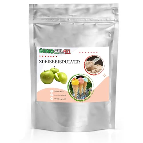 Gino Gelati Apfel fruchtiges Eis Speiseeis Pulver 10 Kg, verschiedene Geschmackssorten, schnelle und einfache Zubereitung, für Gastronomie und private Küche, Made in Germany von Gino Gelati
