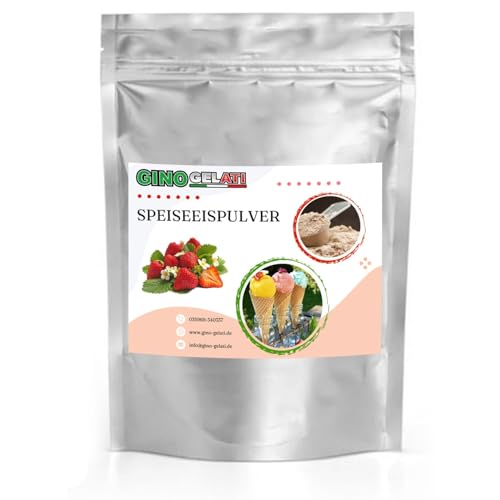 Gino Gelati Erdbeere fruchtiges Eis Speiseeis Pulver 10 Kg, verschiedene Geschmackssorten, schnelle und einfache Zubereitung, für Gastronomie und private Küche, Made in Germany von Gino Gelati