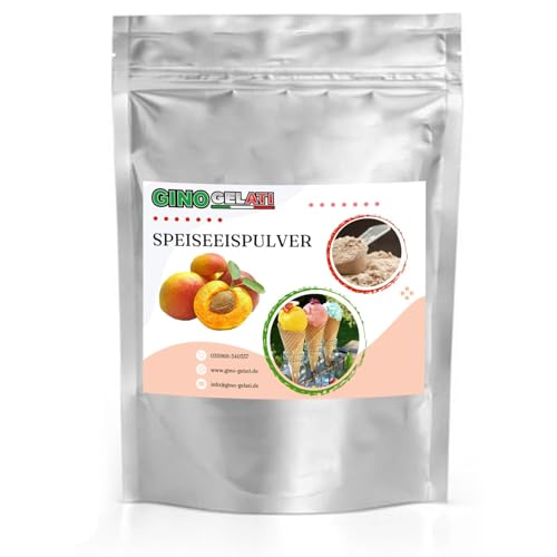 Gino Gelati Pfirsich fruchtiges Eis Speiseeis Pulver 10 Kg, verschiedene Geschmackssorten, schnelle und einfache Zubereitung, für Gastronomie und private Küche, Made in Germany von Gino Gelati