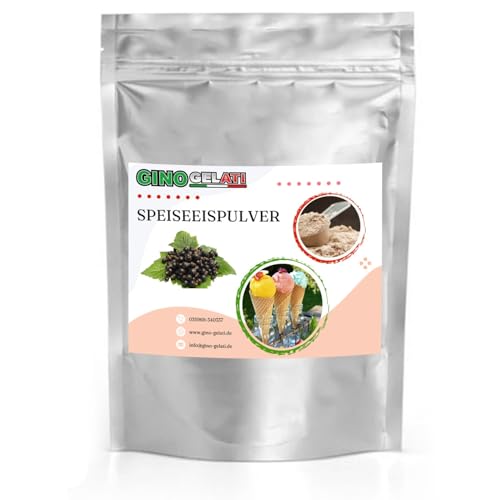 Gino Gelati Schwarze Johannisbeere fruchtiges Eis Speiseeis Pulver 10 Kg, verschiedene Geschmackssorten, schnelle und einfache Zubereitung, für Gastronomie und private Küche, Made in Germany von Gino Gelati