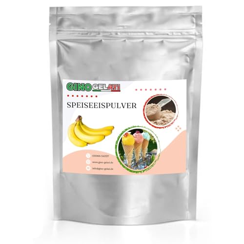 Gino Gelati Banane fruchtiges Eis Speiseeis Pulver 333 g, verschiedene Geschmackssorten, schnelle und einfache Zubereitung, für Gastronomie und private Küche, Made in Germany von Gino Gelati