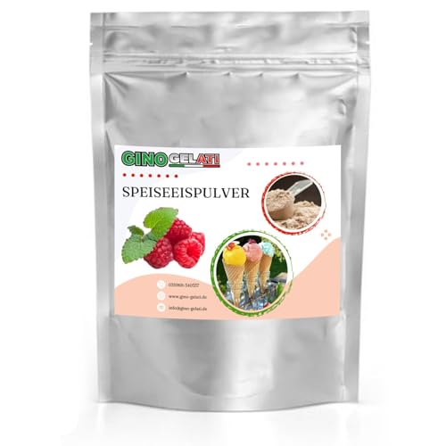 Gino Gelati fruchtiges Eis Speiseeis Pulver, verschiedene Geschmackssorten, schnelle und einfache Zubereitung, für Gastronomie und private Küche, Made in Germany (333 g, Himbeere) von Gino Gelati