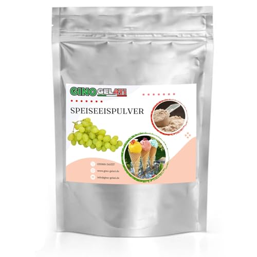 Gino Gelati Weintraube fruchtiges Eis Speiseeis Pulver 333 g, verschiedene Geschmackssorten, schnelle und einfache Zubereitung, für Gastronomie und private Küche, Made in Germany von Gino Gelati