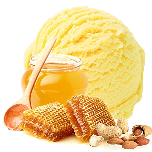 Honig Erdnuss Geschmack Eispulver VEGAN - OHNE ZUCKER - LAKTOSEFREI - GLUTENFREI - FETTARM, auch für Diabetiker Milcheis Softeispulver Speiseeispulver Gino Gelati (Honig Erdnuss, 333 g) von Gino Gelati