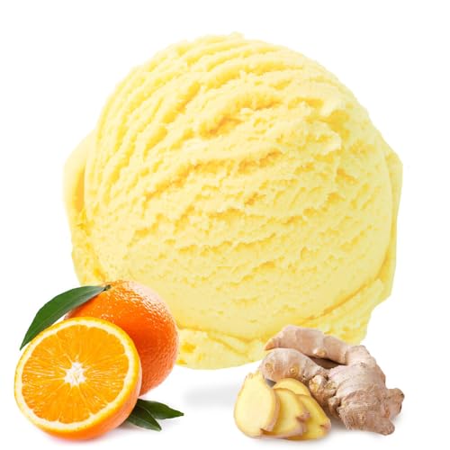 Orange-Ingwer Geschmack Eispulver VEGAN - OHNE ZUCKER - LAKTOSEFREI - GLUTENFREI - FETTARM, auch für Diabetiker Milcheis Softeispulver Speiseeispulver Gino Gelati (Buttermilch Orange-Ingwer, 1 kg) von Gino Gelati