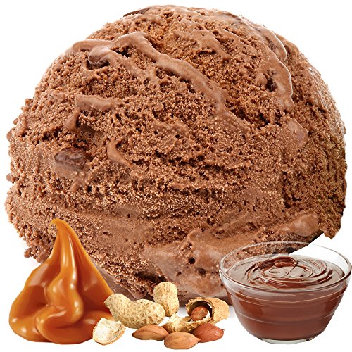 Schoko Karamell Erdnuss Nougat Geschmack Gino Gelati Eispulver für Speiseeis Softeispulver Speiseeispulver (1kg) von Gino Gelati