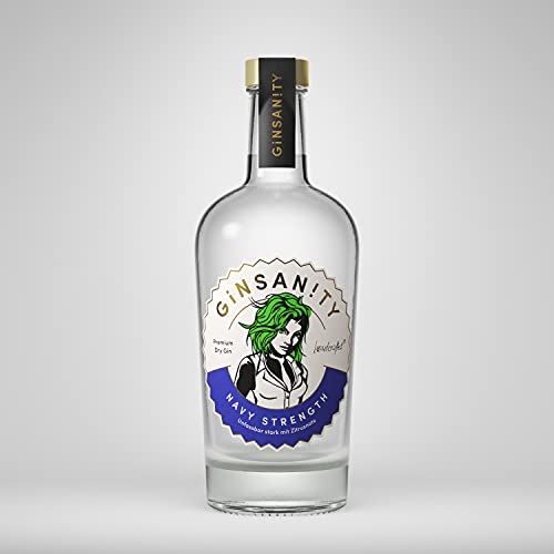 GINSANITY Premium Dry Gin „Navy Strength“ | Geschenkidee | Handcrafted in Köln | 0,5 L von Ginsanity